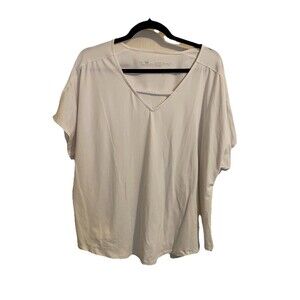 Tranquility by Colorado Clothing Ladies' V-Neck Top XXL White Shirt Soft